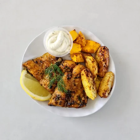 basa and veggies